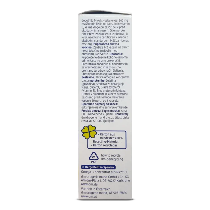 Mivolis Omega 3 Fish Oil 1000 mg ~60 Capsules