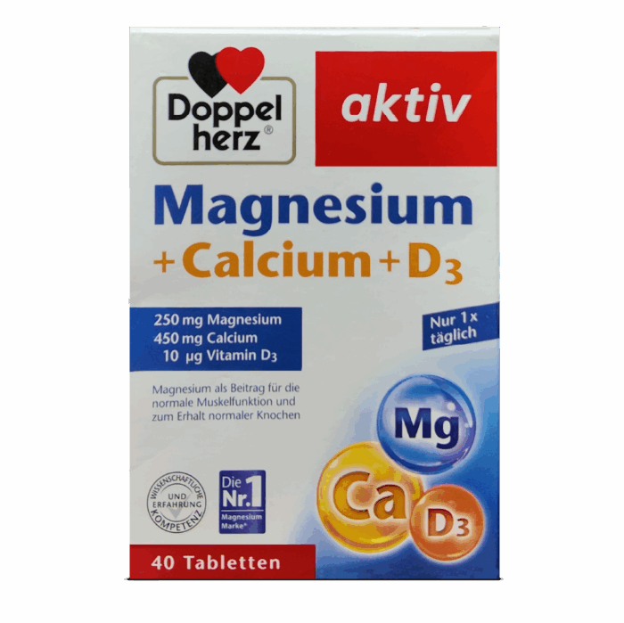 Doppel herz Magnesium + Calcium + Vitamin D3 tablets ~40 tabs. - Image 3
