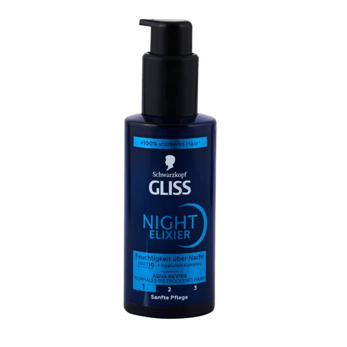 Schwarzkopf GLISS Hair Treatment Night Elixir Aqua Revive ~100ml - Image 1