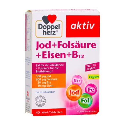 Doppelherz Iodine + Folic Acid + Iron Tablets ~45 tabs.