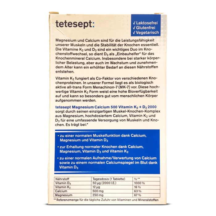 Tetesept Magnesium Calcium D3 K2 ~40pcs