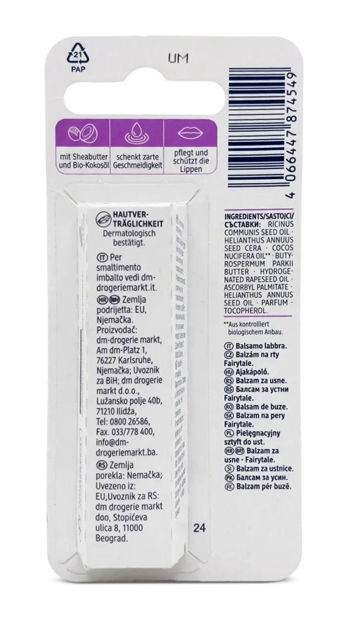 Balea Fairytale lip balm ~4.8g