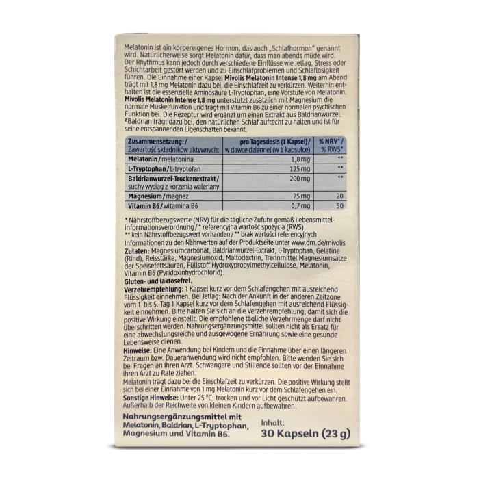 Mivolis Melatonin Intense Capsules ~30 caps.