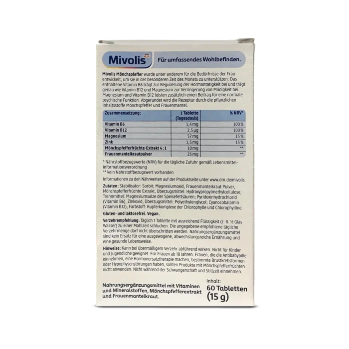 Mivolis Chasteberry Tablets ~60 tabs - female balance