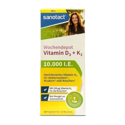 Sanotact Vitamin D3 + K2 Weekly Depot Capsules ~10 pcs