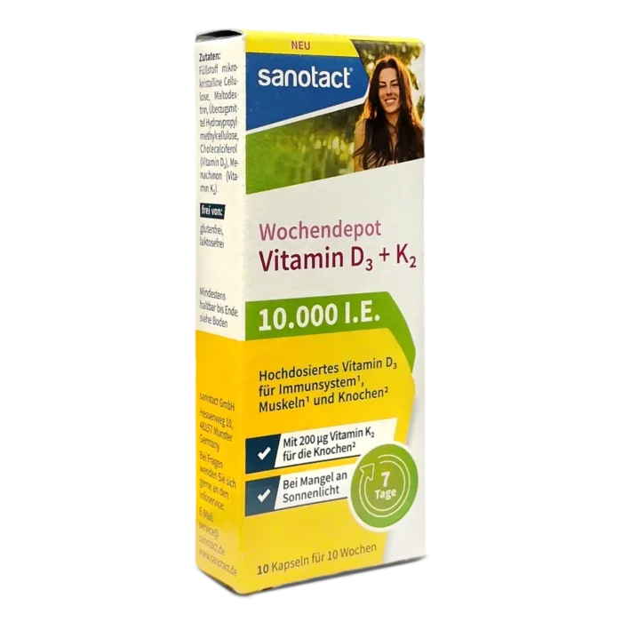 Sanotact Vitamin D3 + K2 Weekly Depot Capsules ~10 pcs