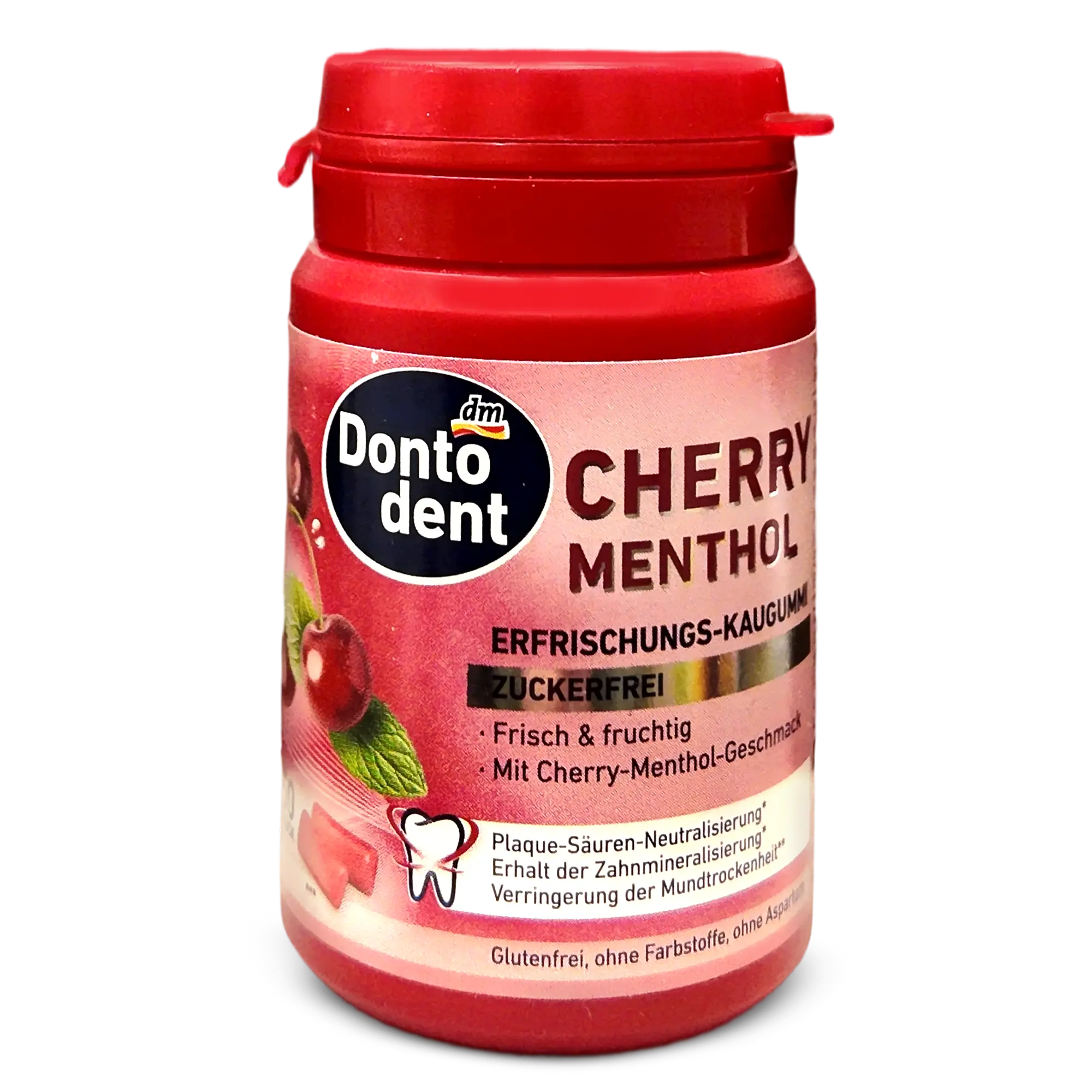 Dontodent Cherry Menthol Chewing Gum Sugar-Free ~50 pcs Dontodent Cherry Menthol Chewing Gum Sugar-Free ~50 pcs