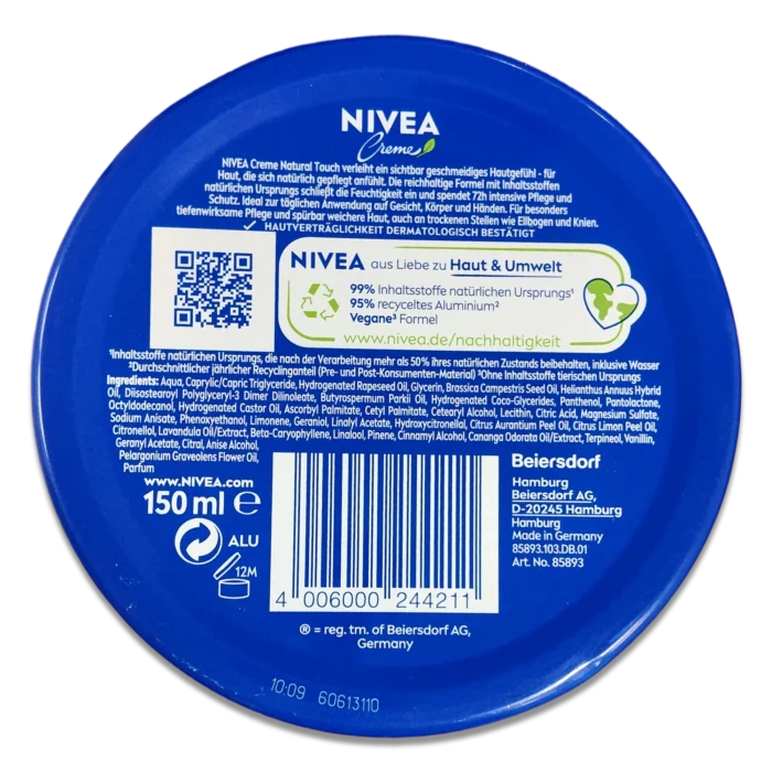 Nivea Cream Natural Touch In A Can ~150 ml - Image 2