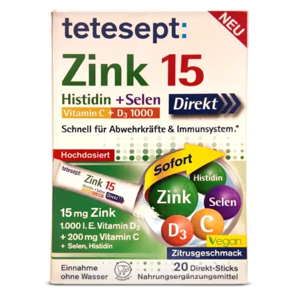 Tetesept Zinc 15mg Sticks Granules ~20 pcs