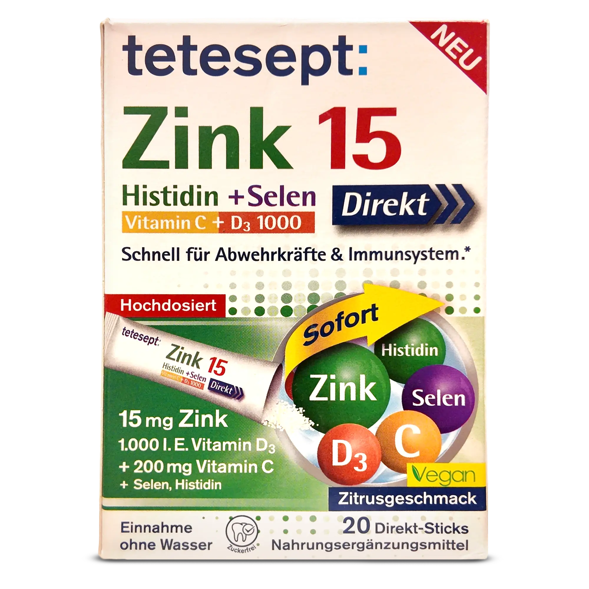 Tetesept Zinc 15mg Sticks Granules ~20 pcs Tetesept Zinc 15mg Sticks Granules ~20 pcs
