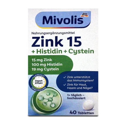 Mivolis Zinc 15 + Histidine + Cysteine ~40 tabs