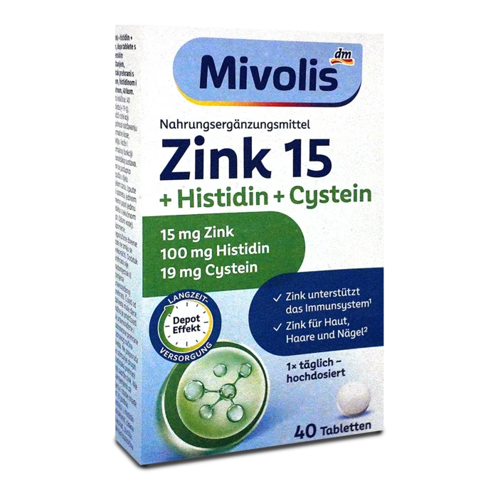 Mivolis Zinc 15 + Histidine + Cysteine ~40 tabs