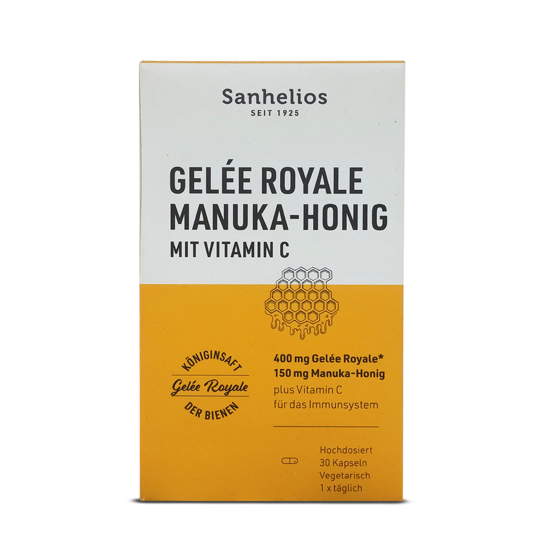 Sanhelios Royal Jelly Capsules With Manuka Honey ~30caps Sanhelios Royal Jelly Capsules With Manuka Honey ~30caps