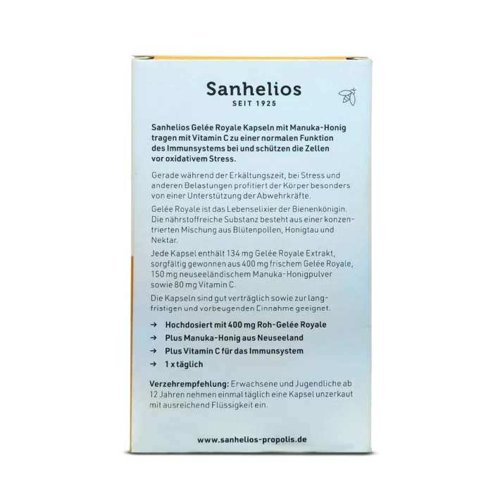 Sanhelios Royal Jelly Capsules With Manuka Honey ~30caps
