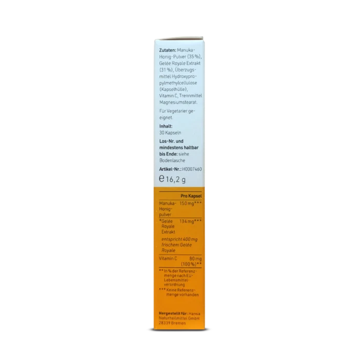 Sanhelios Royal Jelly Capsules With Manuka Honey ~30caps