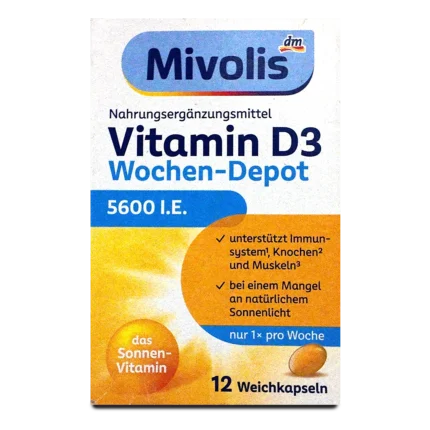 Mivolis Vitamin D3 5600 IU Weekly Depot ~12 Capsules