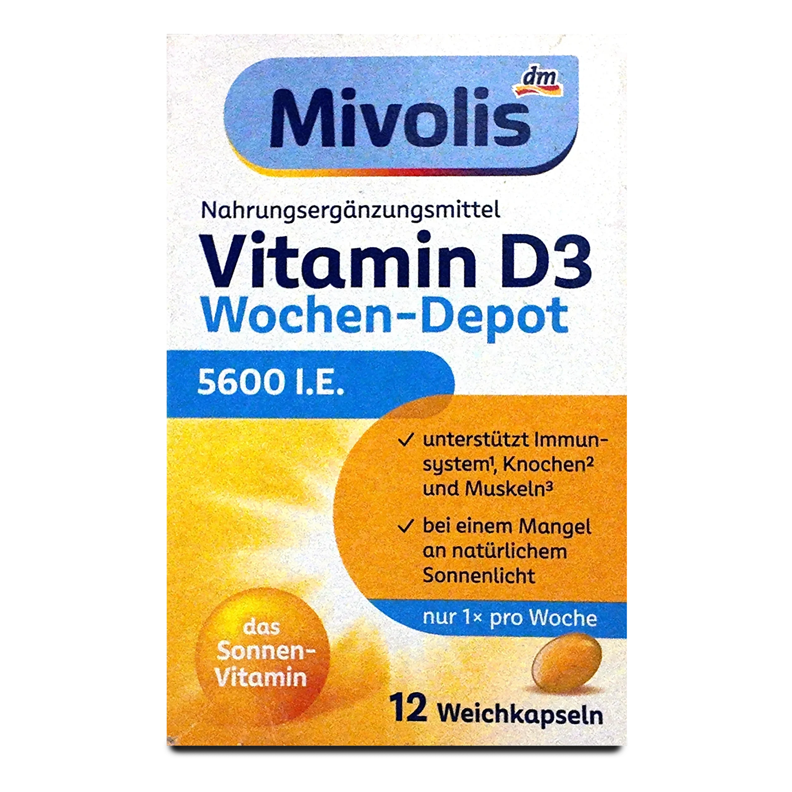 Mivolis Vitamin D3 5600 IU Weekly Depot ~12 Capsules Mivolis Vitamin D3 5600 IU Weekly Depot ~12 Capsules