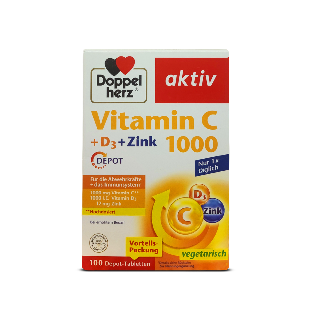 Doppelherz Vitamin C 1000 + D3 + Zinc ~100 pcs Doppelherz Vitamin C 1000 + D3 + Zinc ~100 pcs