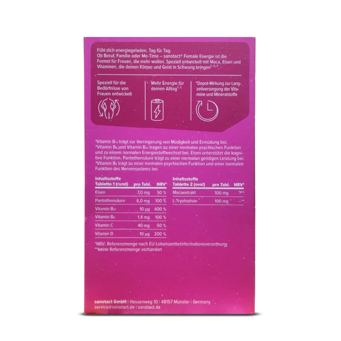 Sanotact Female Energy Tablets ~30 tablets