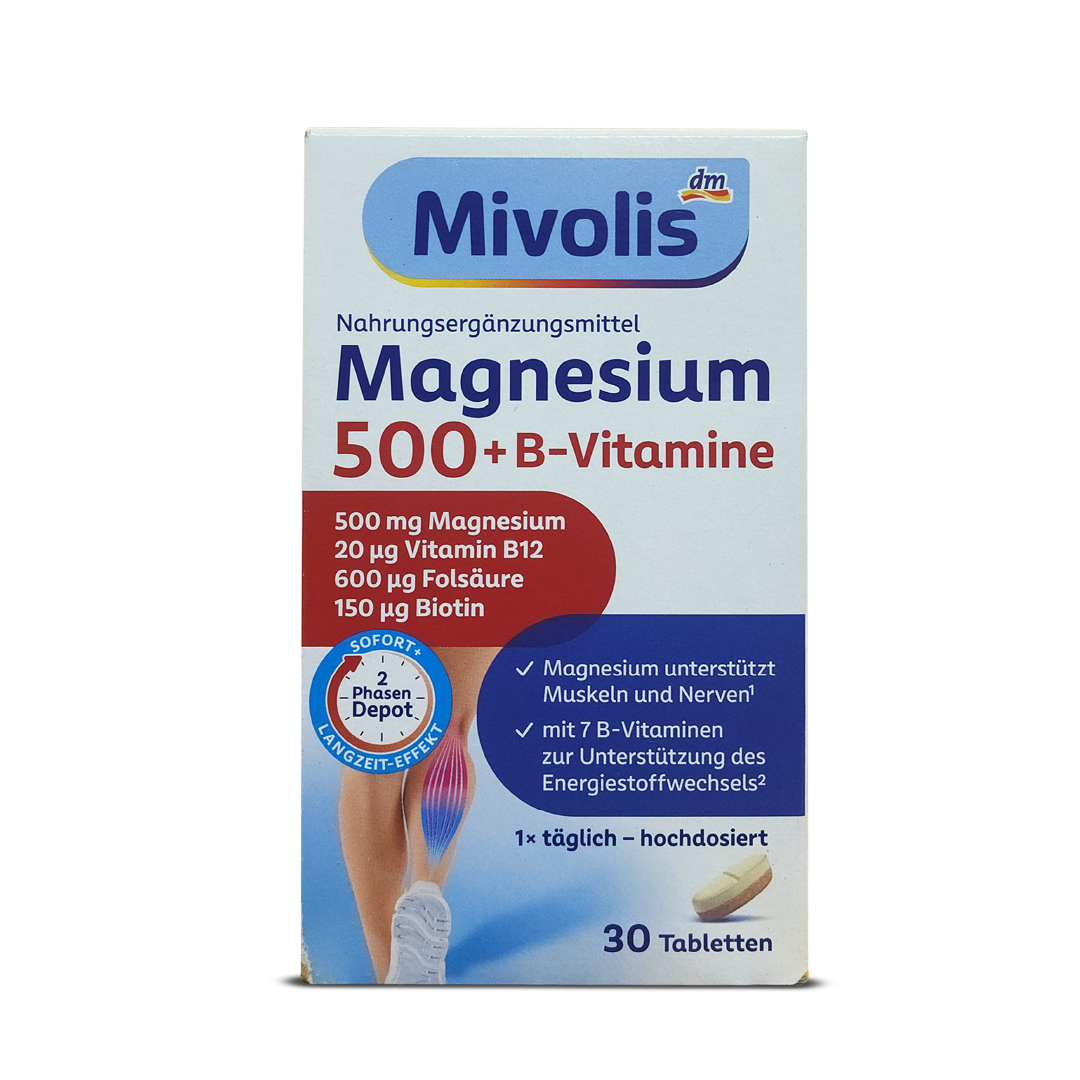 Mivolis Magnesium 500 + B vitamins Depot 2-phase Tablets ~30 tablets Mivolis Magnesium 500 + B vitamins Depot 2-phase Tablets ~30 tablets